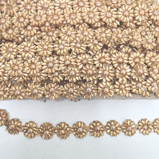 Gold Flower Applique Trim
