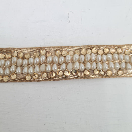 Pearl and Rhinestone Indian Trim