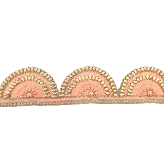 Peach Rhinestone Indian Trim