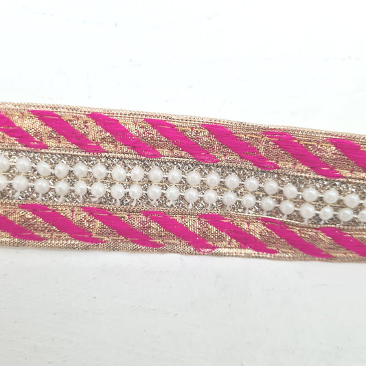 Pink and Gold Pearl Trim