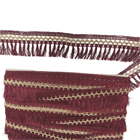 Maroon Red Tassel Trim