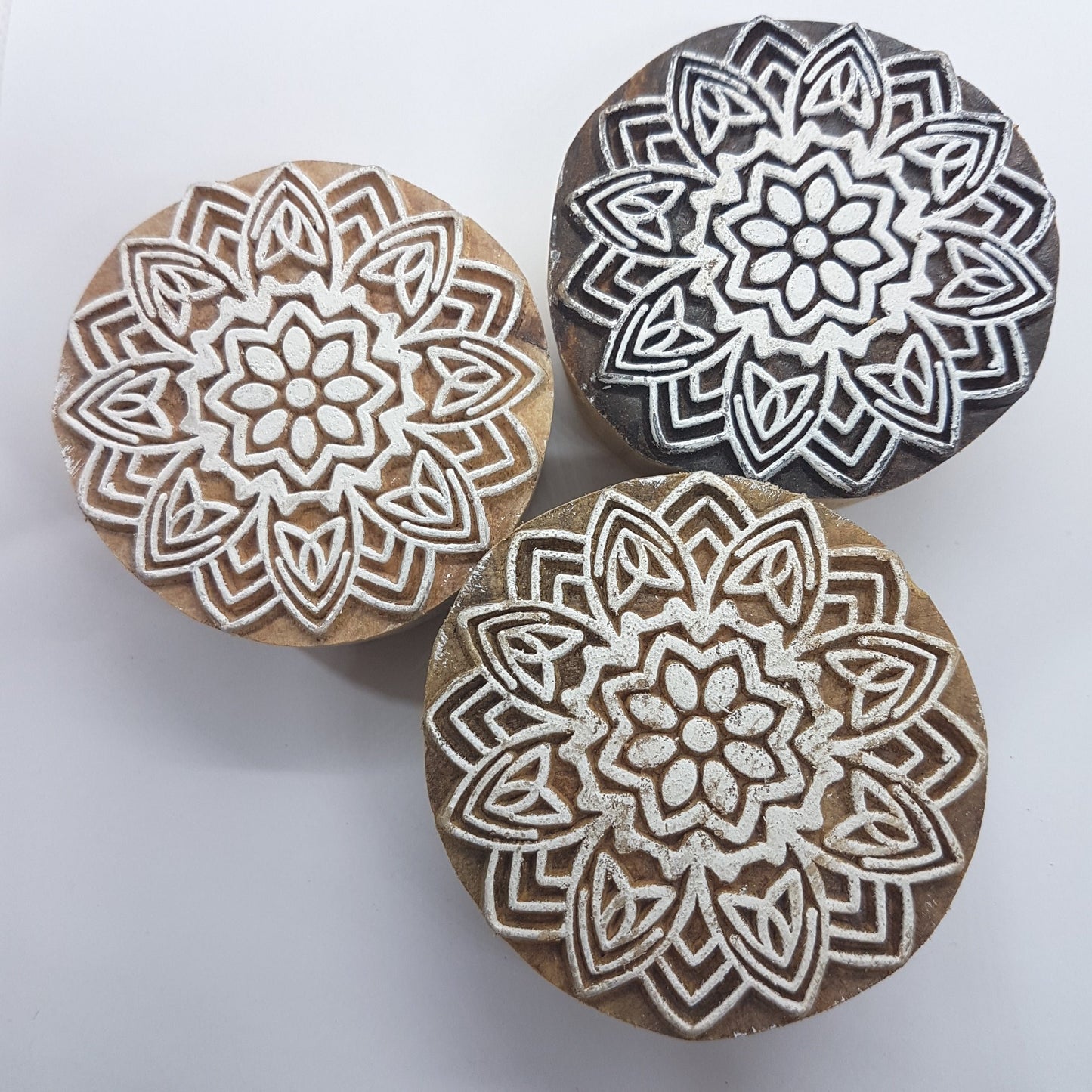 Round Floral Indian Block Stamp