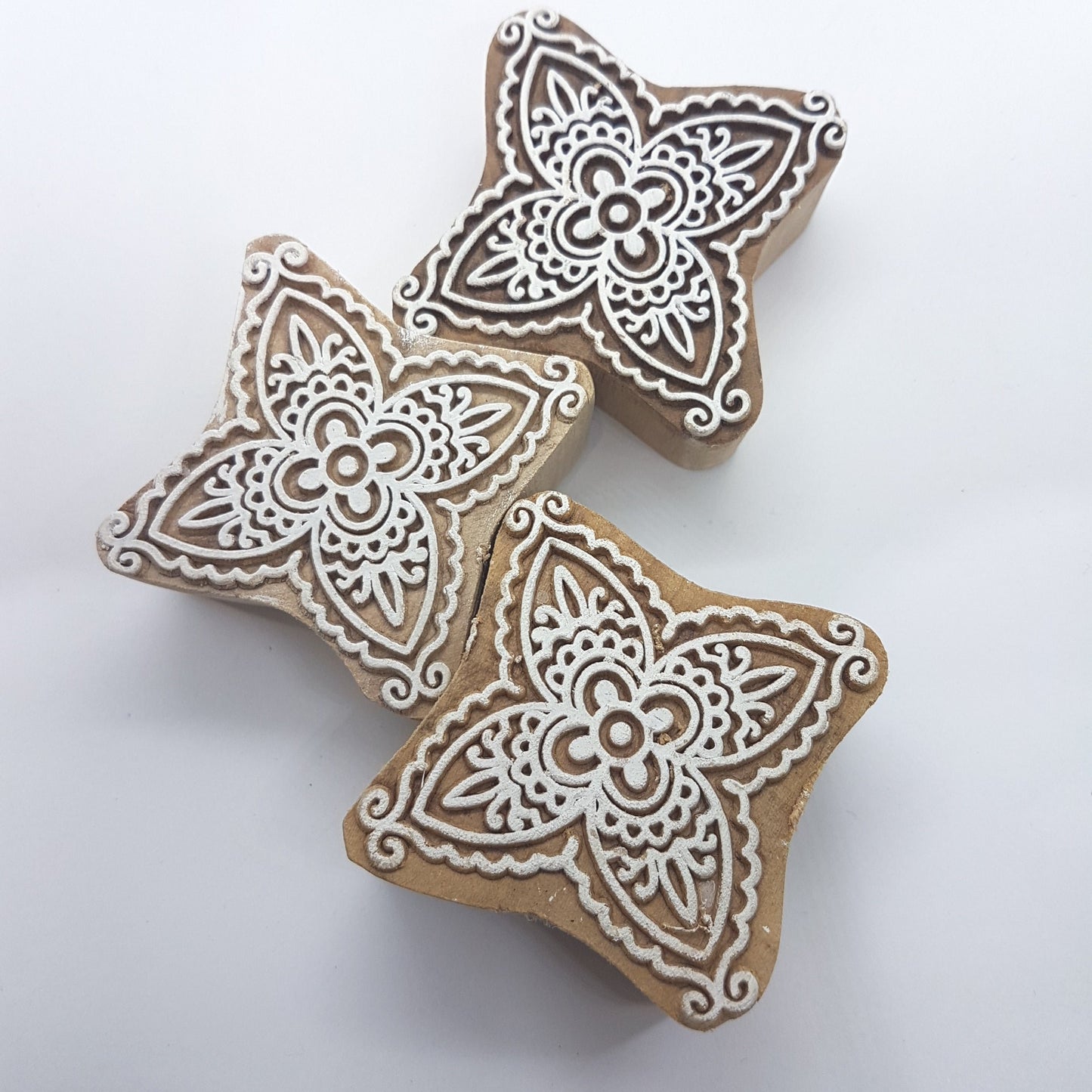 4 Petal Floral Indian Block Stamp