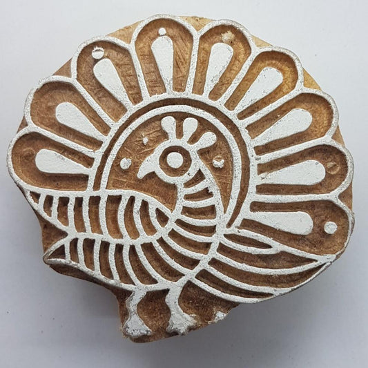 Peacock Indian Block Stamp