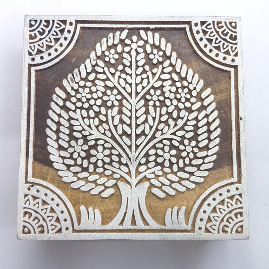 Large Square Tree Block Stamp