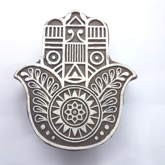 Large Hand of Hamsa Block Stamp