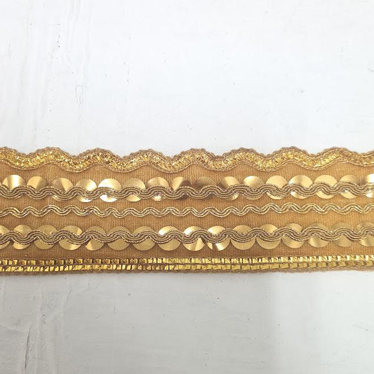 Gold sequinned Trim with waves