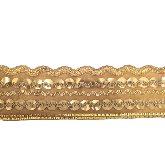 Gold sequinned Trim with waves