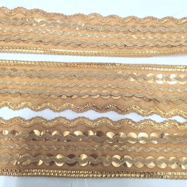 Gold sequinned Trim with waves