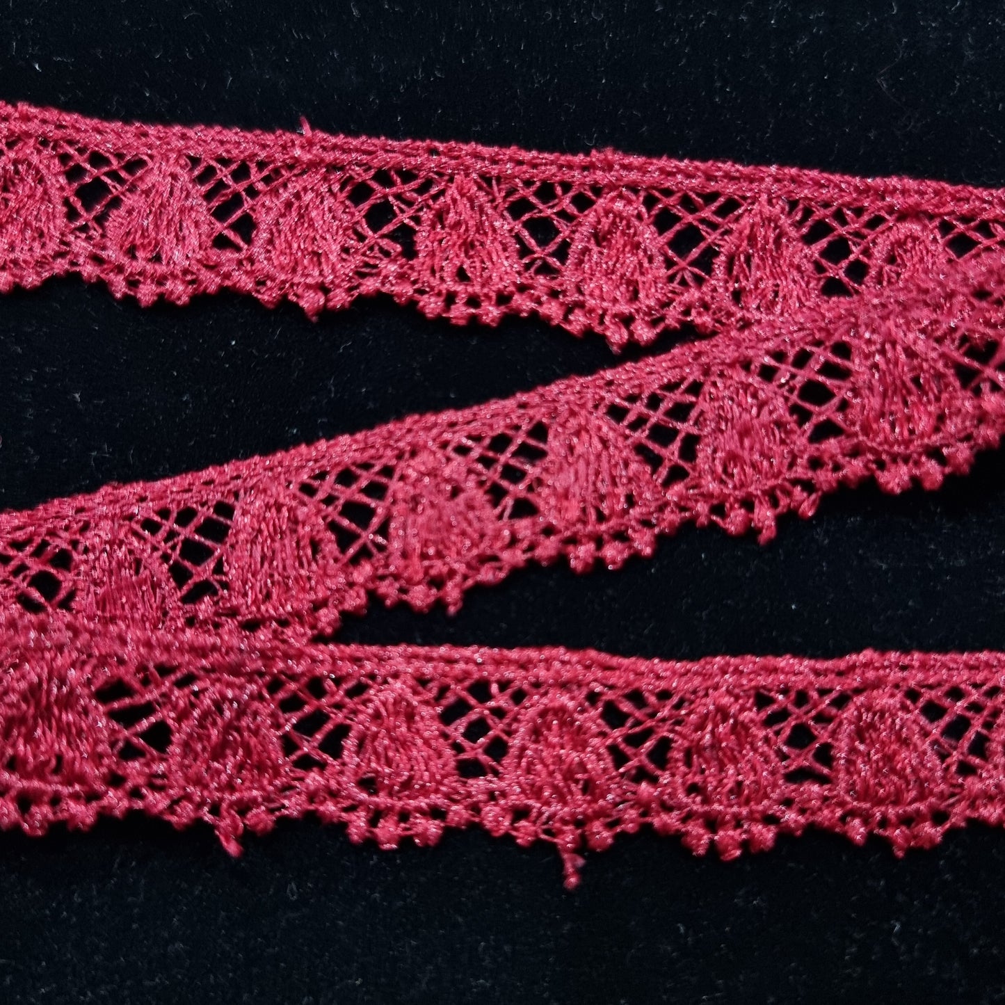 Maroon Lace Trim