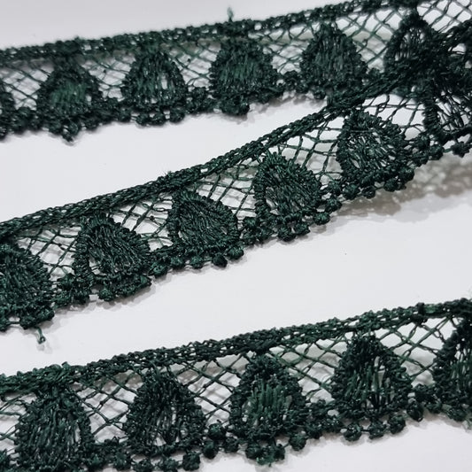 Dark Green Lace Trim