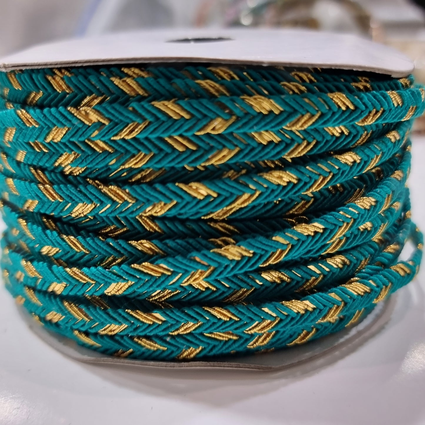 Teal and Gold Braided Trim