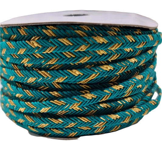 Teal and Gold Braided Trim