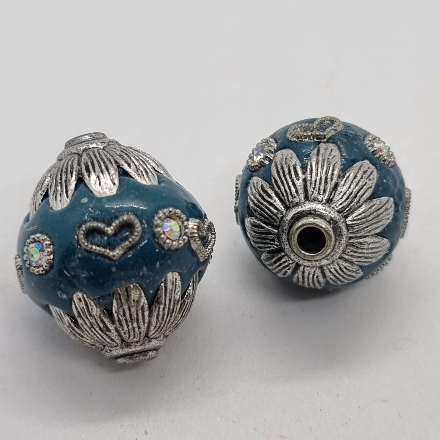 Blue and Silver Kashmiri Beads