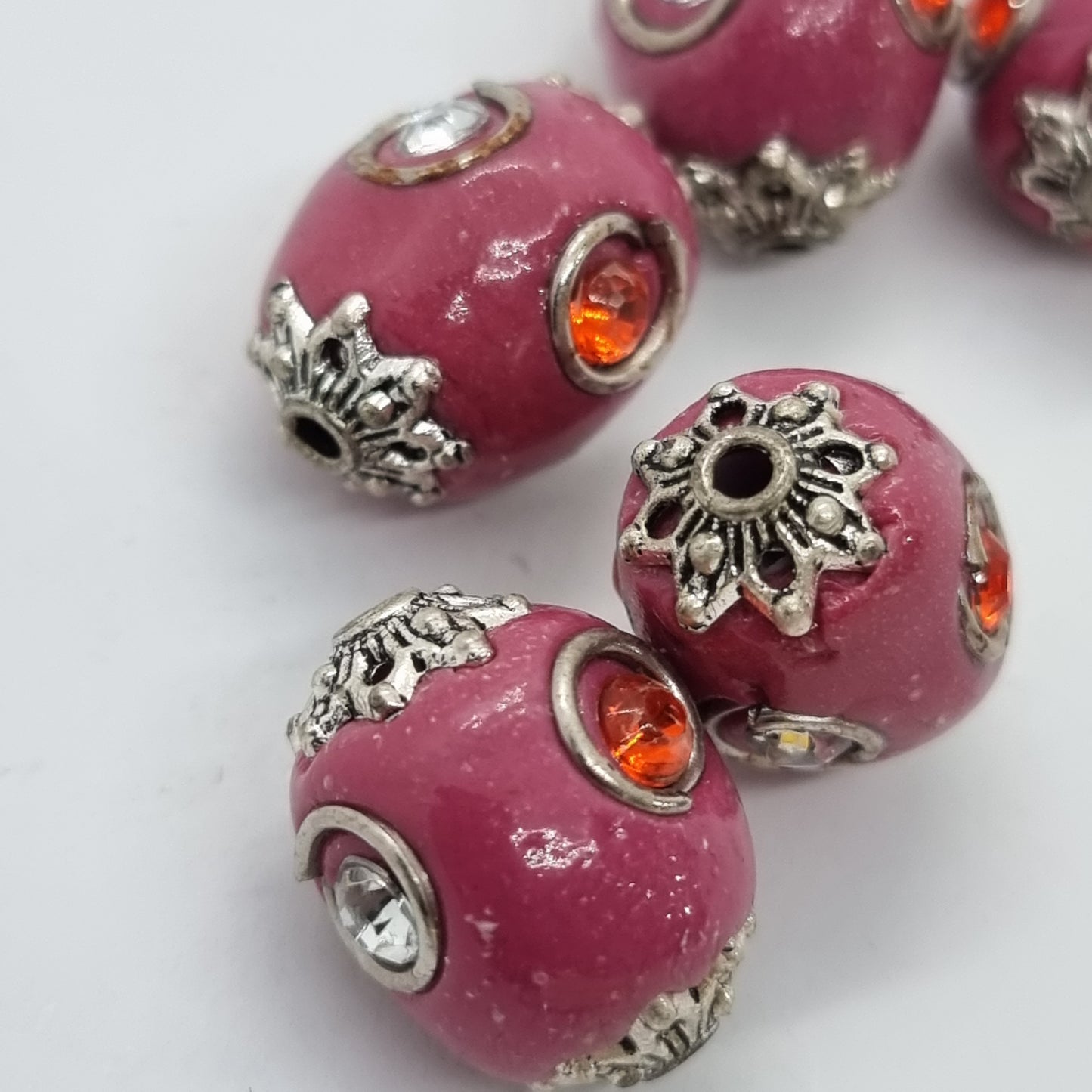 Pink Multi Stone Kashmiri Beads