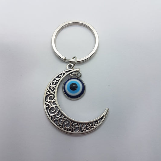 Moon Evil Eye Keychain