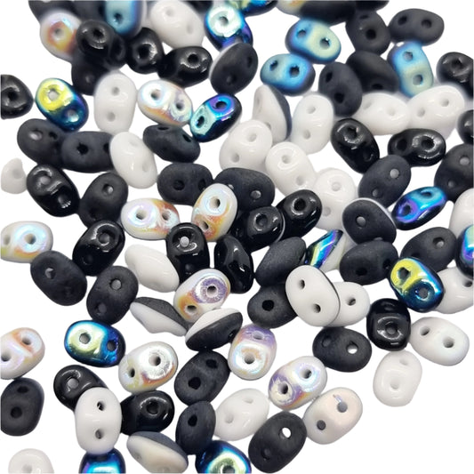 Superduo 2.5x5mm Black/White Mix 10g