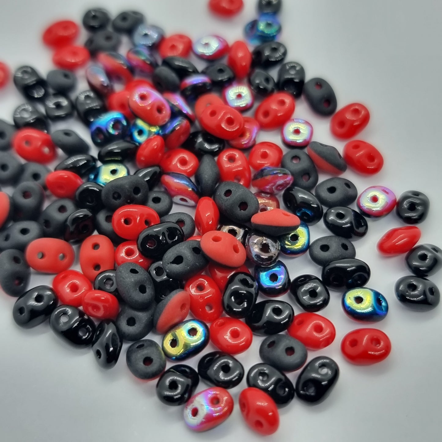 Superduo 2.5x5mm Black/Red Mix 10g