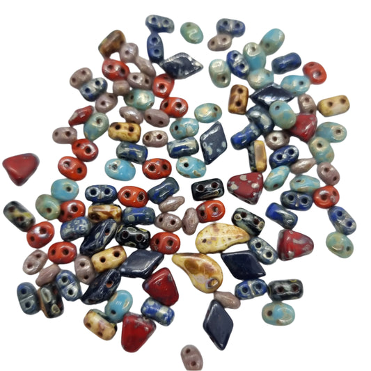 10g Assorted Czech Shape Picasso Beads