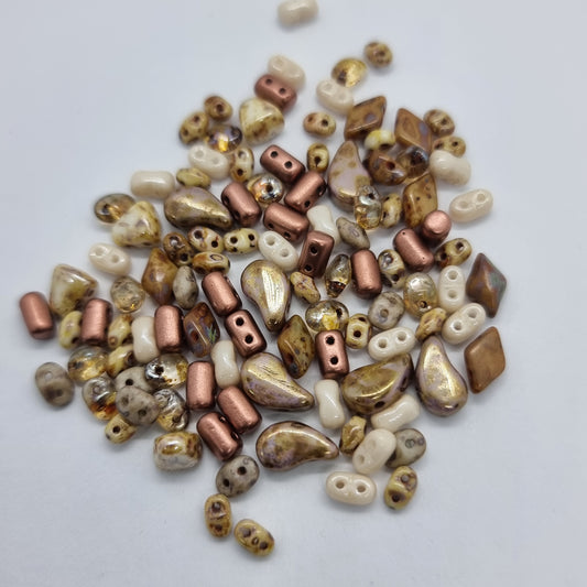 10g Assorted Czech Shape Natural Mix Beads