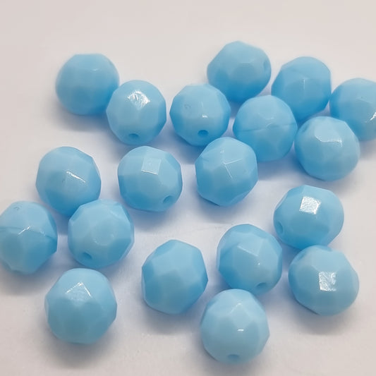 8mm Turquoise Czech Firepolish Beads