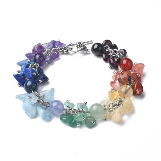 Chakra Cluster Gemstone Bracelet