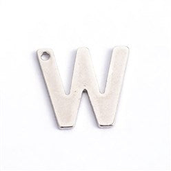 Letter W Stainless Steel Charm