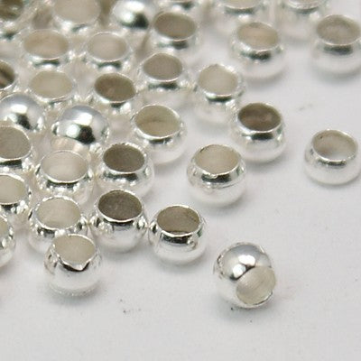 100pc Silver Round Crimp Beads