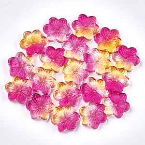 10pc painted Glass AB Flower Beads
