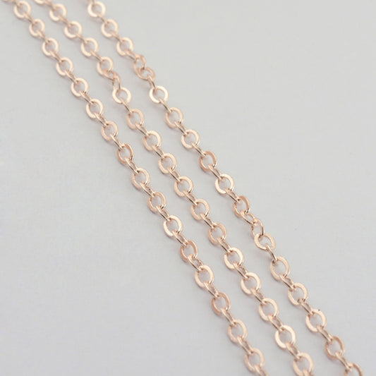 1M Flat Oval Rose Gold Chain