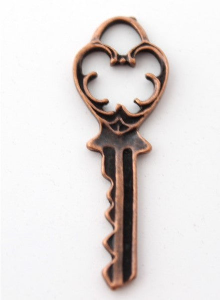 Antique Copper Heart Key