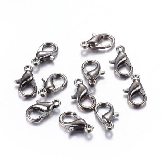 20pc Gunmetal Black Lobster Clasps