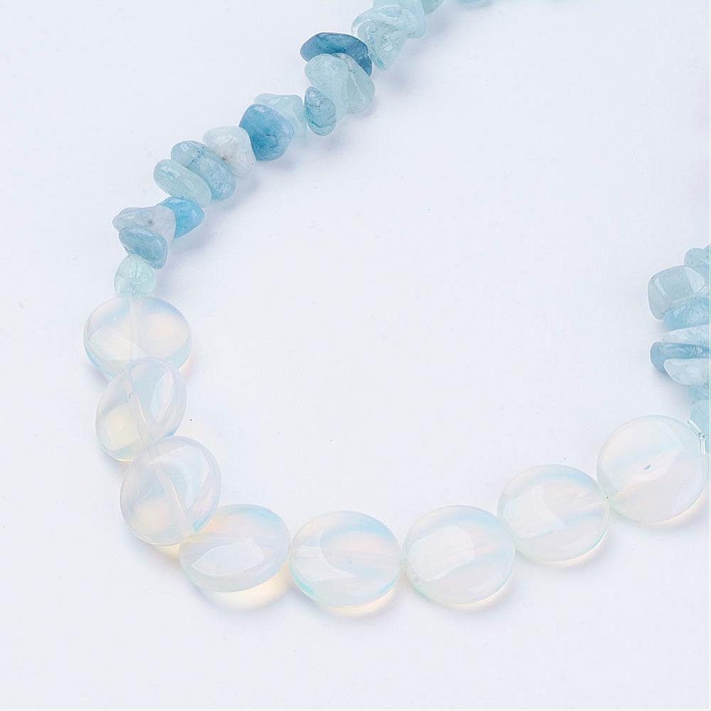 Aquamarine and Opalite Beaded Necklace