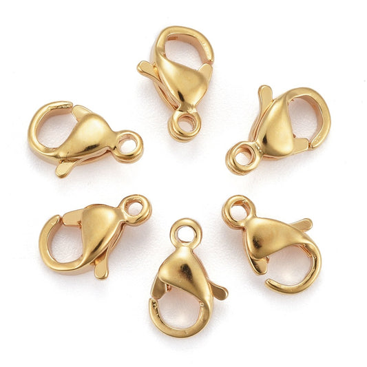 10pc 24k GP Lobster Clasps