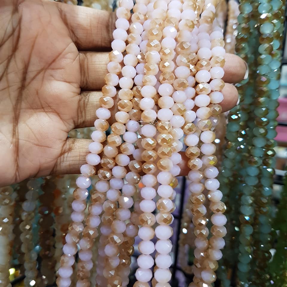 Pink Dual Coloured Crystal Rondelles