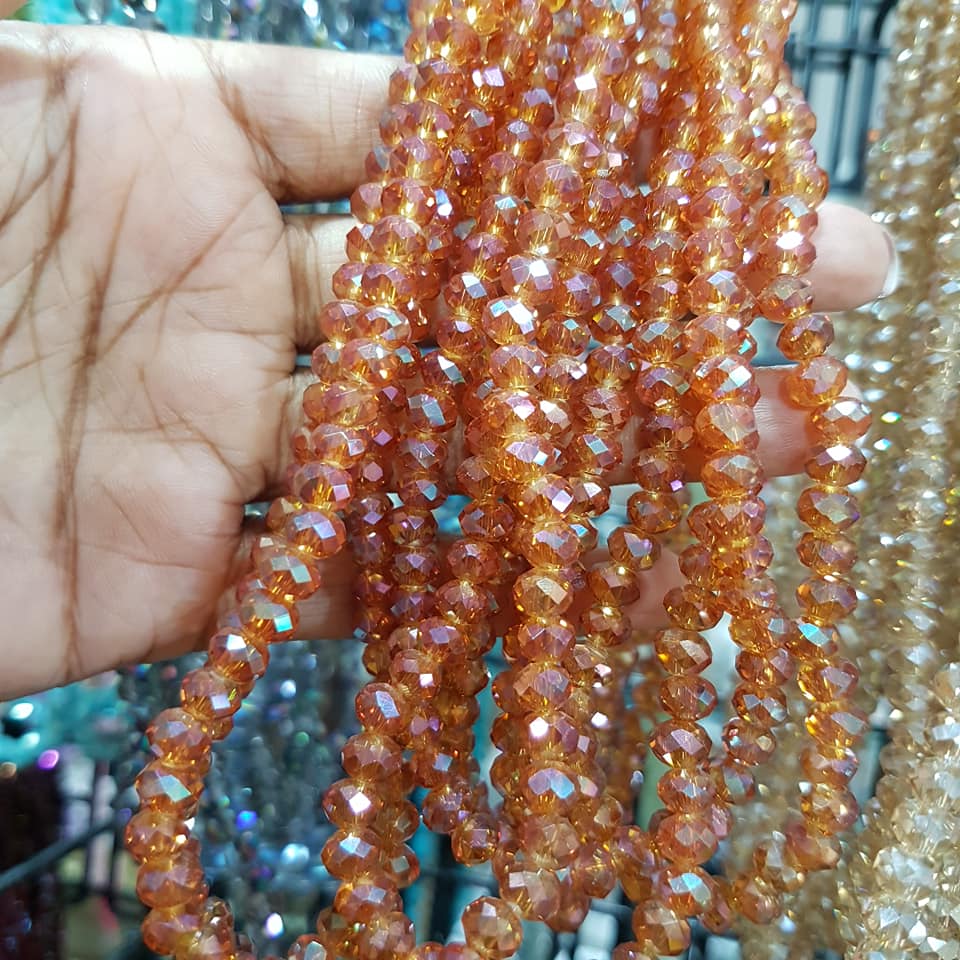 Orange AB Crystal Bead Strand