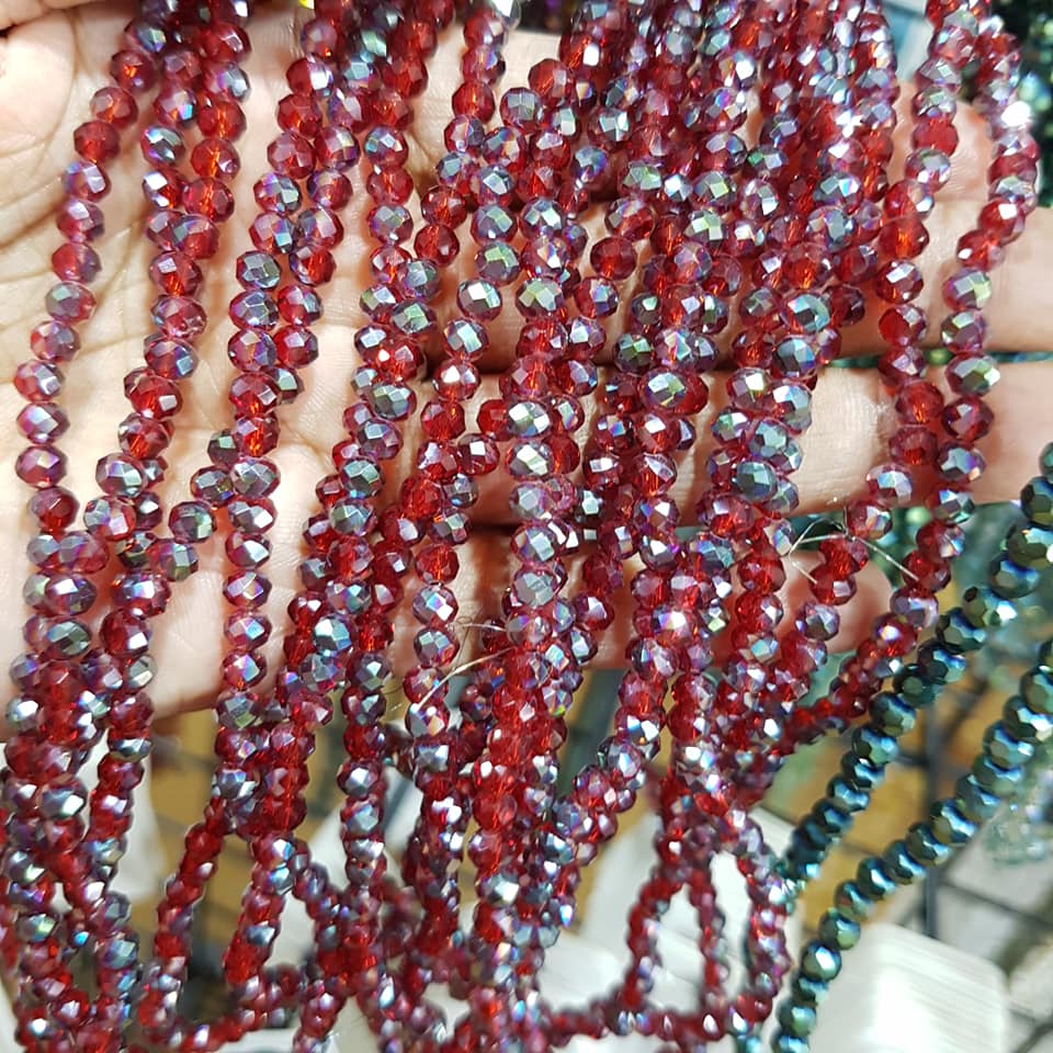 Red Crystal Rondelles