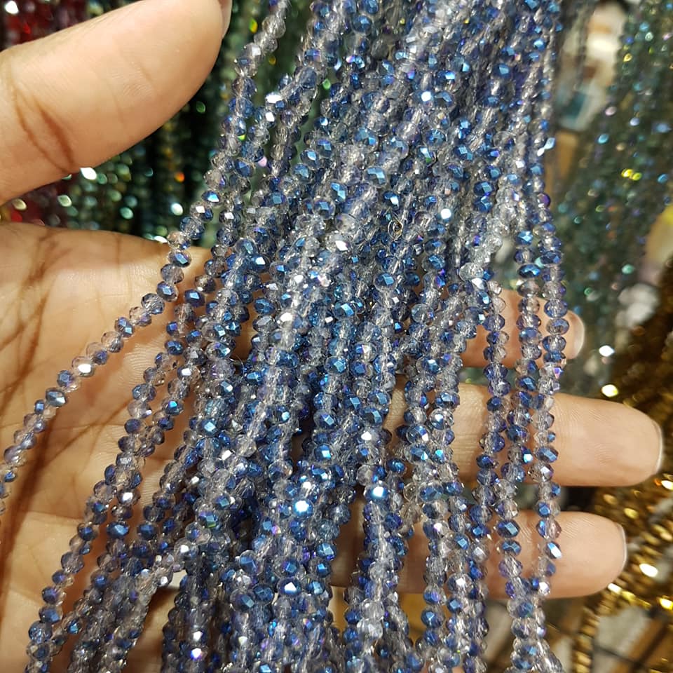 Dual Coloured Blue Crystal Rondelles
