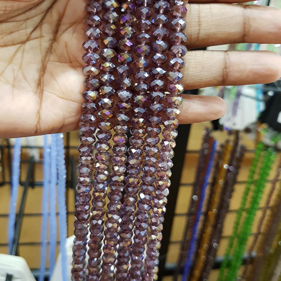 Purple AB Crystal Bead Strand
