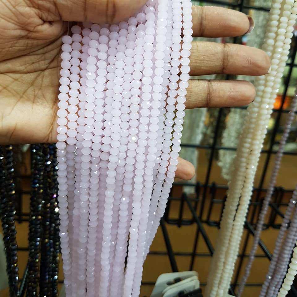 Pink Crystal Rondelles