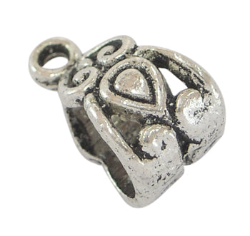 5pc Antique Silver Pendant Slider Bail
