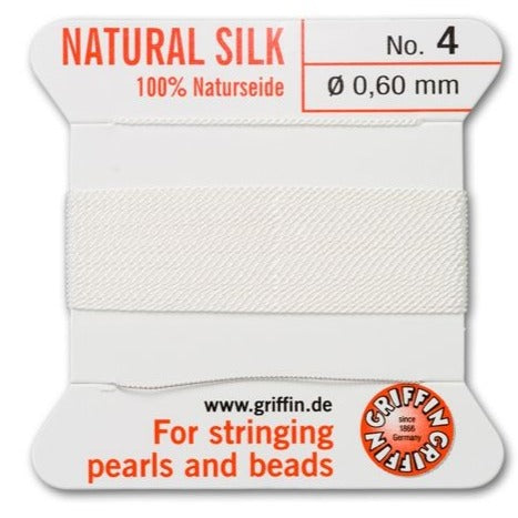 Griffin White 100% Silk Cord No. 4
