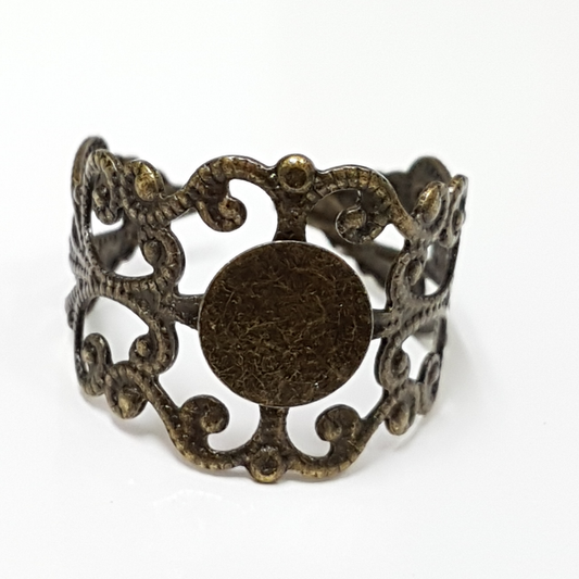 Bronze Filigree Adjustable Ring