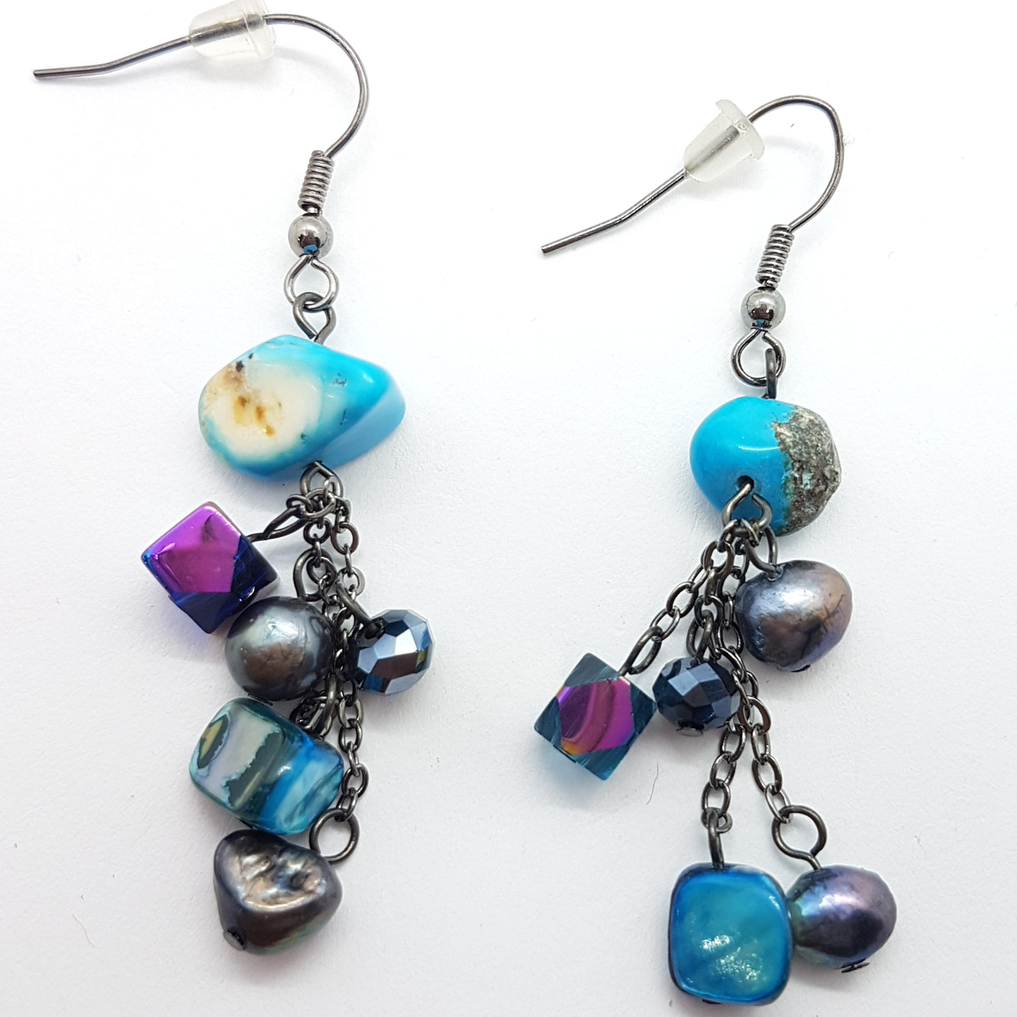 Blue Beaded Earrings