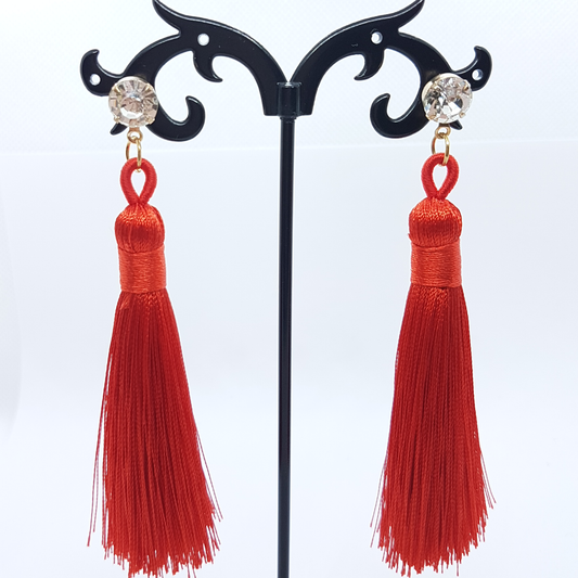 Red Tassel Earrings