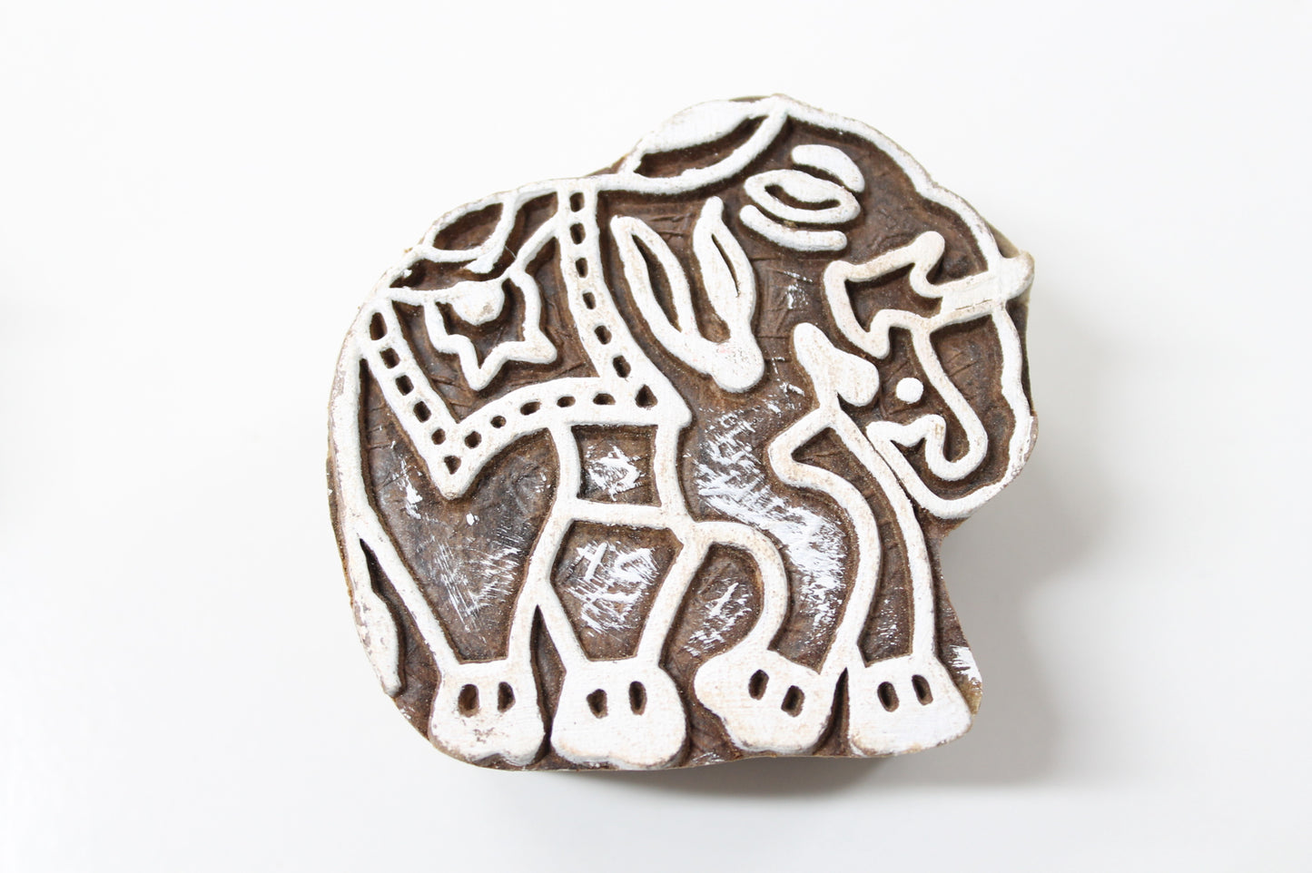 Elephant Indian Carved Block Stamp