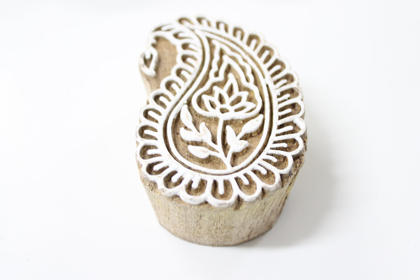 Paisley Hand Carved Wooden Block Stamp