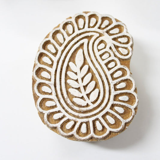 Paisley Hand Carved Wooden Block Stamp