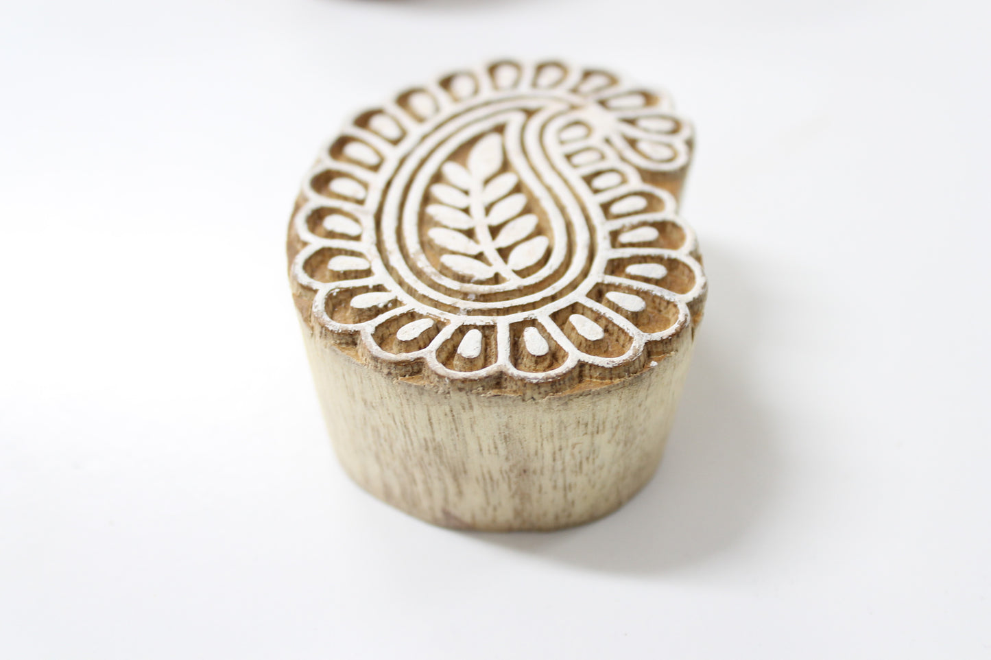 Paisley Hand Carved Wooden Block Stamp