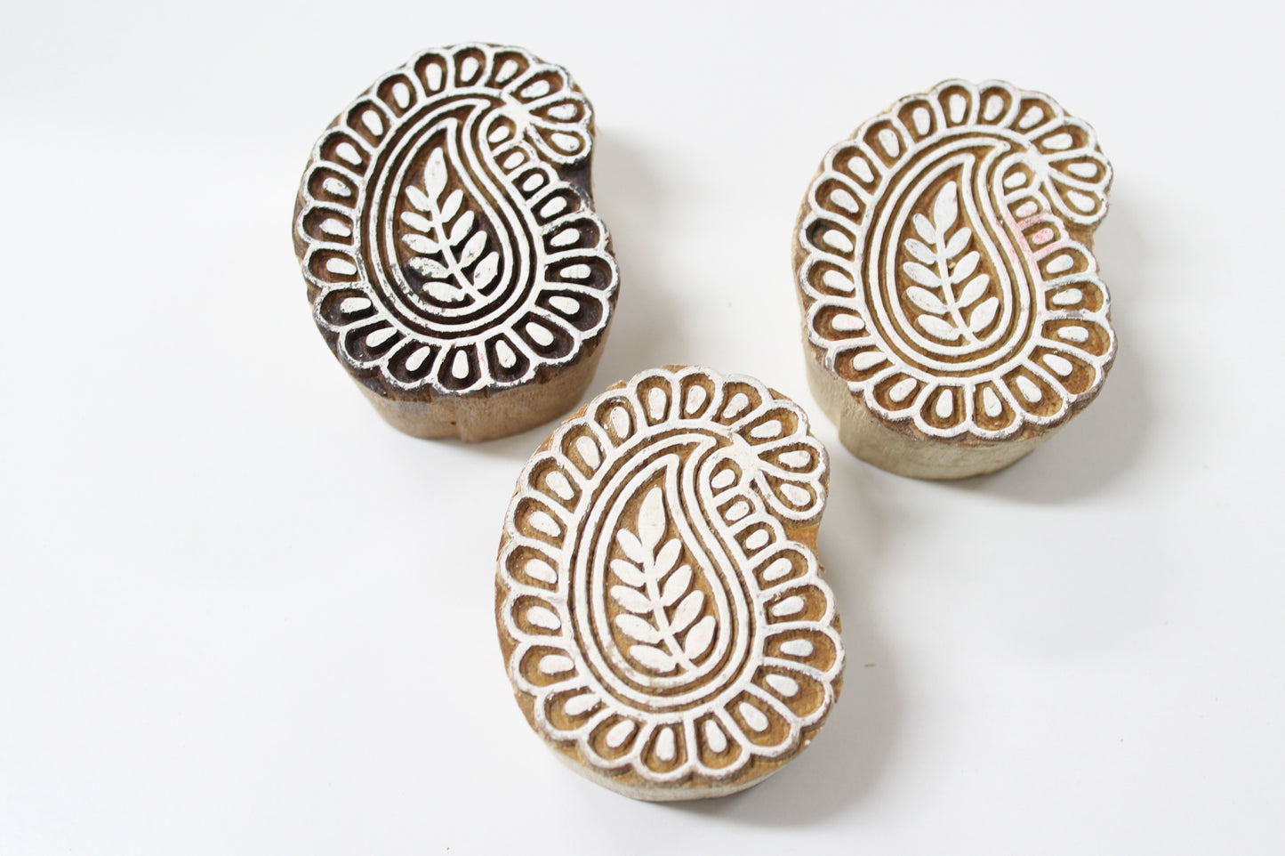 Paisley Hand Carved Wooden Block Stamp